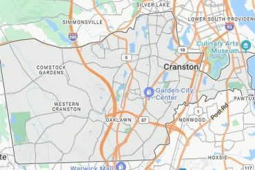 Map of Cranston, Rhode Island